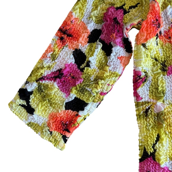 UbU Floral Crinkle Blouse NWT Women's Sz PM (Petite M) Y2K Era Style Colorful - Picture 2 of 9